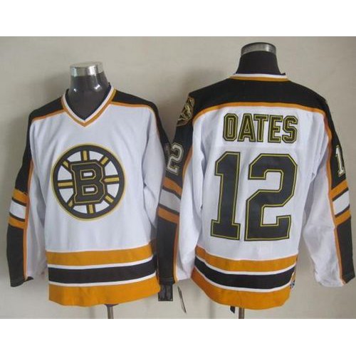 Boston Bruins #12 Adam Oates White/Black CCM Throwback Stitched Jersey Men's cheap jerseys for sale - CheapJerseys.Shop