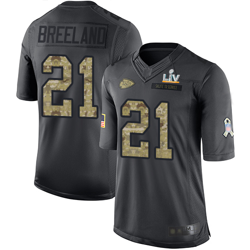 Kansas City Chiefs #21 Bashaud Breeland Black Men's Super Bowl LV Bound Stitched Limited 2016 Salute to Service Jersey Men's cheap jerseys for sale - CheapJerseys.Shop