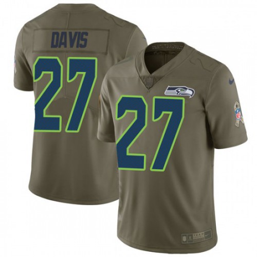 Seattle Seahawks #27 Mike Davis Olive Men's Stitched Limited 2017 Salute to Service Jersey Men's cheap jerseys for sale - CheapJerseys.Shop