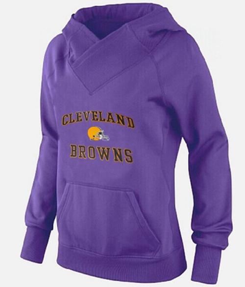 Women's Cleveland Browns Heart & Soul Pullover Hoodie Purple cheap jerseys for sale - CheapJerseys.Shop