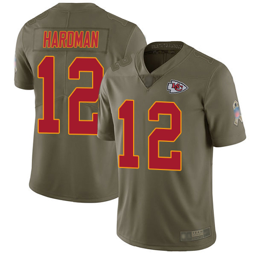 Chiefs #12 Mecole Hardman Olive Youth Stitched Limited 2017 Salute To Service Jersey cheap jerseys for sale - CheapJerseys.Shop