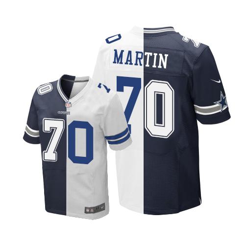 Dallas Cowboys #70 Zack Martin Navy Blue/White Men's Stitched Elite Split Jersey Men's cheap jerseys for sale - CheapJerseys.Shop