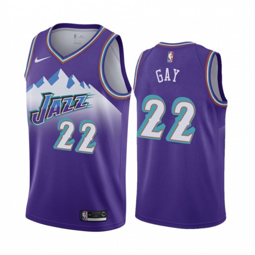 Utah Jazz #22 Rudy Gay Purple 2019-20 Hardwood Classic Edition Stitched Womens Jersey Womens cheap jerseys for sale - CheapJerseys.Shop