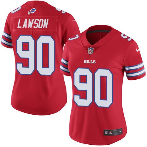 Buffalo Bills #90 Shaq Lawson Red Women's Stitched Limited Rush Jersey Womens cheap jerseys for sale - CheapJerseys.Shop
