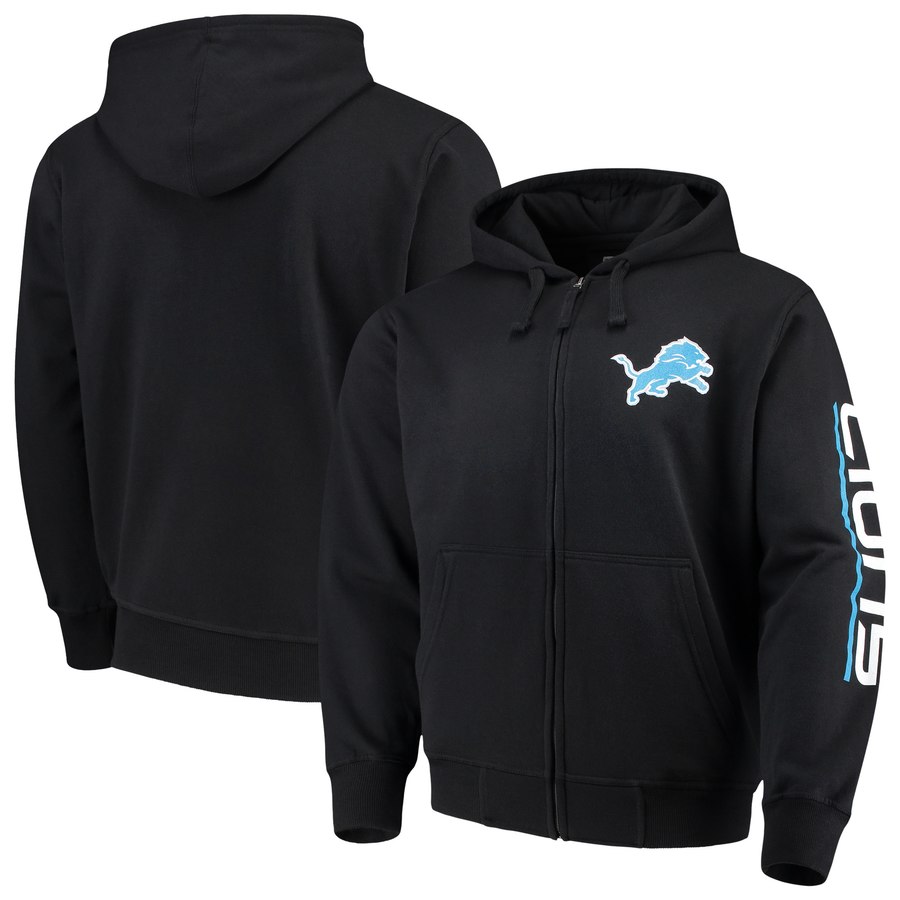 Detroit Lions G-III Sports By Carl Banks Post Route Full-Zip Hoodie Black cheap jerseys for sale - CheapJerseys.Shop