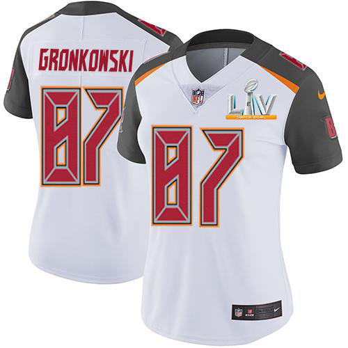Buccaneers #87 Rob Gronkowski White Women's Super Bowl LV Bound Stitched Vapor Untouchable Limited Jersey cheap jerseys for sale - CheapJerseys.Shop