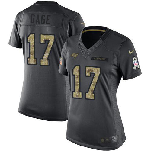 Buccaneers #17 Russell Gage Black Women's Stitched Limited 2016 Salute To Service Jersey cheap jerseys for sale - CheapJerseys.Shop