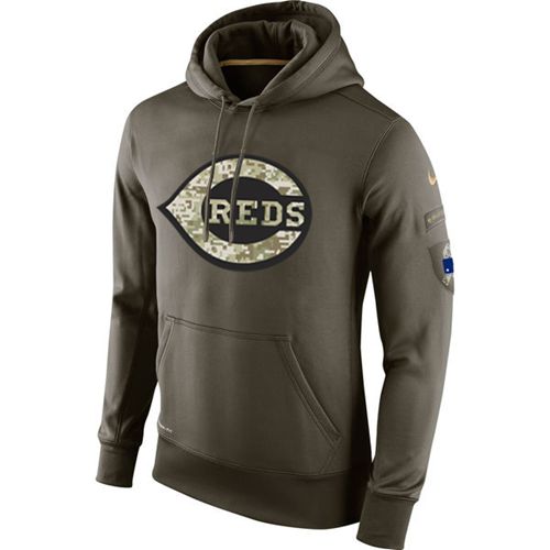 Men's Cincinnati Reds Olive Salute To Service KO Performance Hoodie cheap jerseys for sale - CheapJerseys.Shop