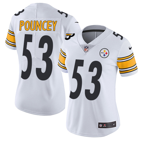 Pittsburgh Steelers #53 Maurkice Pouncey White Women's Stitched Vapor Untouchable Limited Jersey Womens cheap jerseys for sale - CheapJerseys.Shop