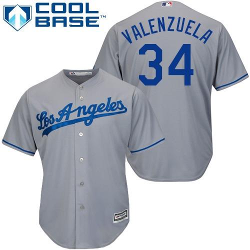 Los Angeles Dodgers #34 Fernando Valenzuela Grey Cool Base Stitched Youth Jersey Youth cheap jerseys for sale - CheapJerseys.Shop
