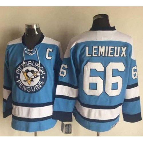 Pittsburgh Penguins #66 Mario Lemieux Blue Alternate CCM Throwback Stitched Jersey Men's cheap jerseys for sale - CheapJerseys.Shop