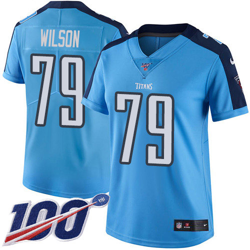 Tennessee Titans #79 Isaiah Wilson Light Blue Women's Stitched Limited Rush 100th Season Jersey Womens cheap jerseys for sale - CheapJerseys.Shop