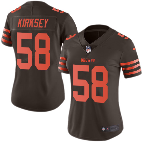 Cleveland Browns #58 Christian Kirksey Brown Women's Stitched Limited Rush Jersey Womens cheap jerseys for sale - CheapJerseys.Shop