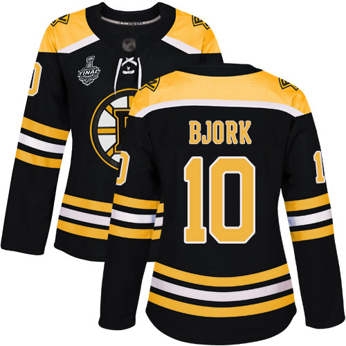 Boston Bruins #10 Anders Bjork Black Home Authentic Stanley Cup Final Bound Women's Stitched Jersey Womens cheap jerseys for sale - CheapJerseys.Shop
