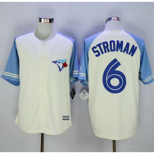 Toronto Blue Jays #6 Marcus Stroman Cream/Blue Exclusive New Cool Base Stitched Jersey Men's cheap jerseys for sale - CheapJerseys.Shop