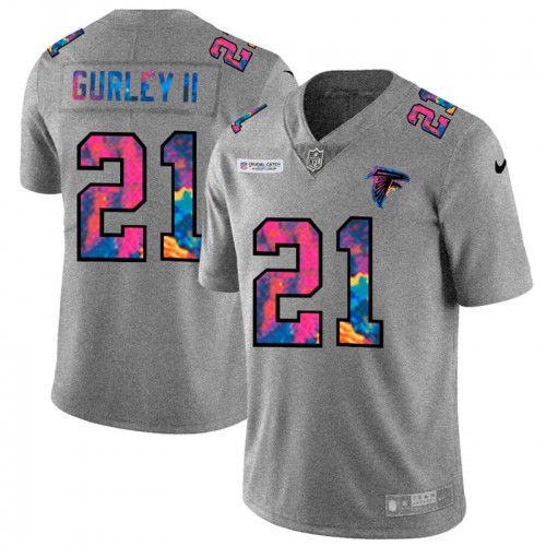 Atlanta Atlanta Falcons #21 Todd Gurley II Men's Multi-Color 2020 Crucial Catch Jersey Greyheather Men's cheap jerseys for sale - CheapJerseys.Shop