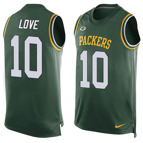Packers #10 Jordan Love Green Team Color Men's Stitched Limited Tank Top Jersey cheap jerseys for sale - CheapJerseys.Shop