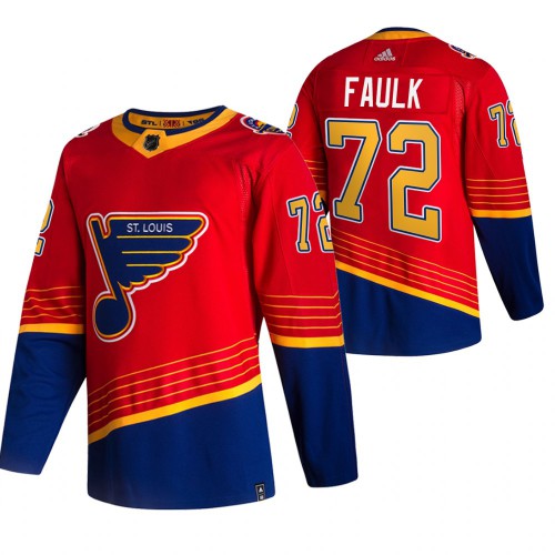 St. Louis St. Louis Blues #72 Justin Faulk Red Men's 2020-21 Reverse Retro Alternate Jersey Men's cheap jerseys for sale - CheapJerseys.Shop