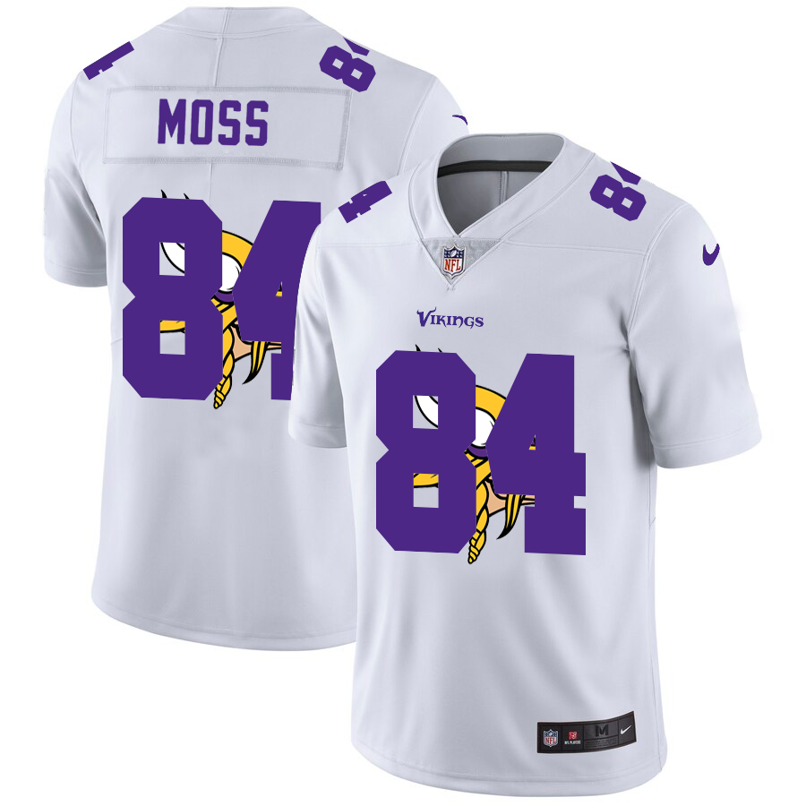 Minnesota Vikings #84 Randy Moss White Men's Team Logo Dual Overlap Limited Jersey cheap jerseys for sale - CheapJerseys.Shop