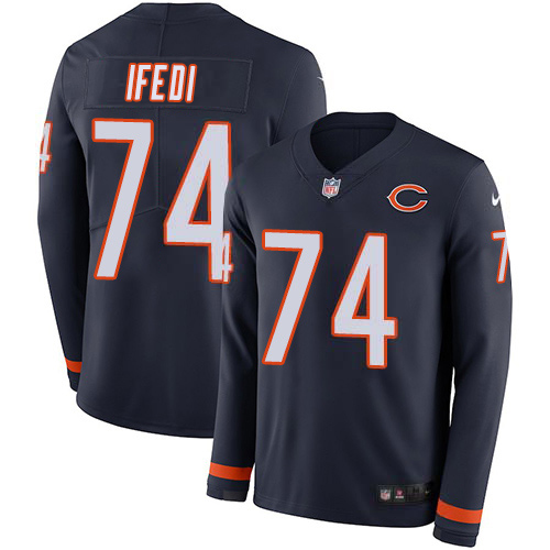 Chicago Bears #74 Germain Ifedi Navy Blue Team Color Youth Stitched Limited Therma Long Sleeve Jersey Youth cheap jerseys for sale - CheapJerseys.Shop