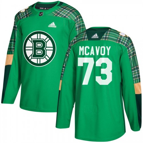 Boston Bruins #73 Charlie McAvoy Green St. Patrick's Day Authentic Practice Stitched Jersey Men's cheap jerseys for sale - CheapJerseys.Shop