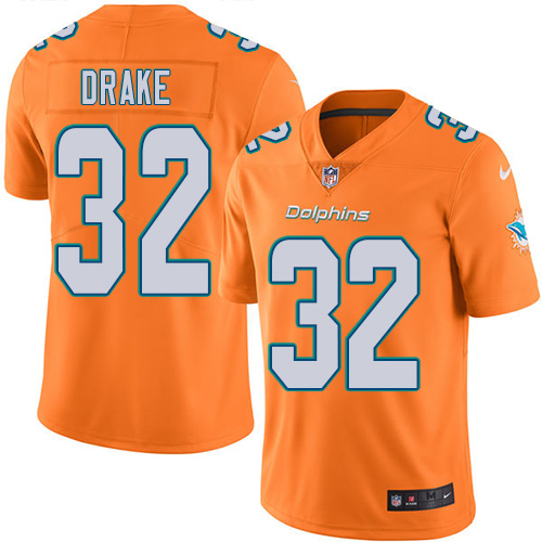 Miami Dolphins #32 Kenyan Drake Orange Men's Stitched Limited Rush Jersey Men's cheap jerseys for sale - CheapJerseys.Shop