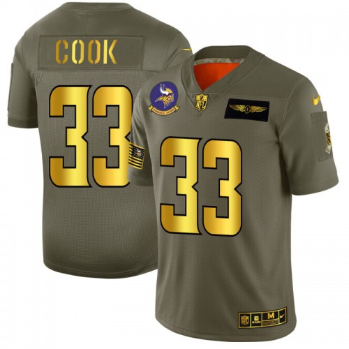 Minnesota Minnesota Vikings #33 Dalvin Cook Men's Olive Gold 2019 Salute to Service Limited Jersey Men's cheap jerseys for sale - CheapJerseys.Shop
