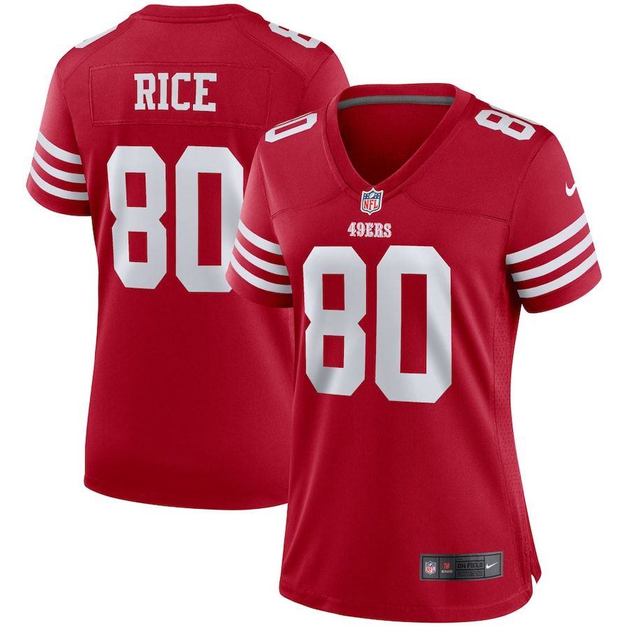 San Francisco 49ers #80 Jerry Rice Scarlet Women's 2022-23 Game Jersey cheap jerseys for sale - CheapJerseys.Shop