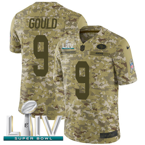 San Francisco 49ers #9 Robbie Gould Camo Super Bowl LIV 2020 Youth Stitched Limited 2018 Salute To Service Jersey Youth cheap jerseys for sale - CheapJerseys.Shop