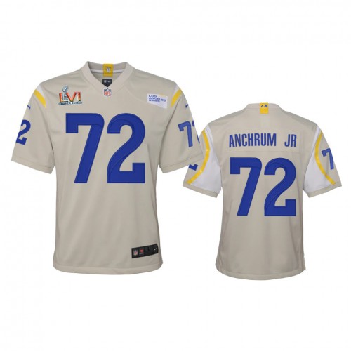Los Angeles Los Angeles Rams #72 Tremayne Anchrum Jr. Youth Super Bowl LVI Patch Game Jersey - Bone Youth cheap jerseys for sale - CheapJerseys.Shop