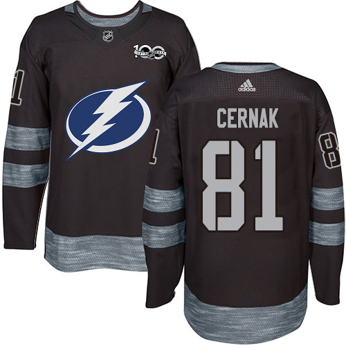 Tampa Bay Lightning #81 Erik Cernak Black 1917-2017 100th Anniversary Stitched Jersey Men's cheap jerseys for sale - CheapJerseys.Shop