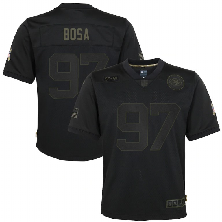 San Francisco 49ers #97 Nick Bosa Youth 2020 Salute To Service Game Jersey Black cheap jerseys for sale - CheapJerseys.Shop