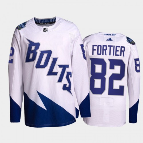 Tampa Bay Lightning #82 Gabriel Fortier Men's 2022 Stadium Series Authentic Jersey - White Men's cheap jerseys for sale - CheapJerseys.Shop
