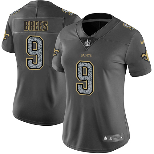 Saints #9 Drew Brees Gray Static Women's Stitched Vapor Untouchable Limited Jersey cheap jerseys for sale - CheapJerseys.Shop