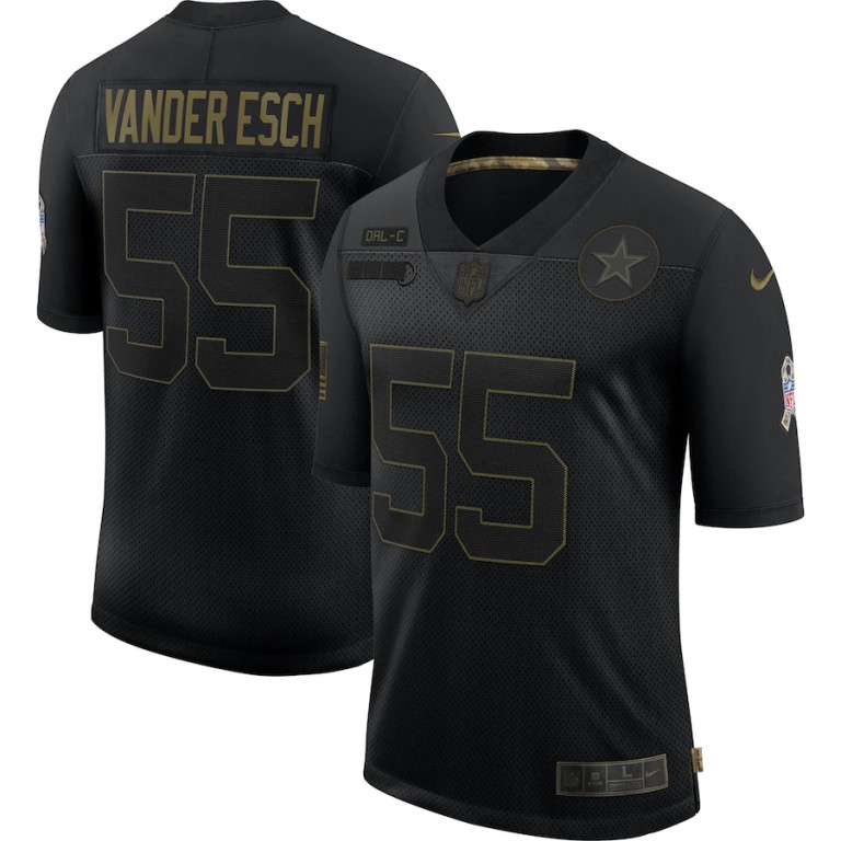 Dallas Cowboys #55 Leighton Vander Esch 2020 Salute To Service Limited Jersey Black cheap jerseys for sale - CheapJerseys.Shop