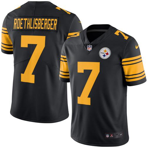 Pittsburgh Steelers #7 Ben Roethlisberger Black Youth Stitched Limited Rush Jersey Youth cheap jerseys for sale - CheapJerseys.Shop