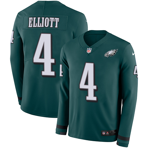 Philadelphia Eagles #4 Jake Elliott Midnight Green Team Color Men's Stitched Limited Therma Long Sleeve Jersey Men's cheap jerseys for sale - CheapJerseys.Shop
