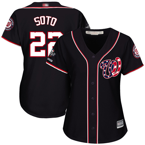 Washington Nationals #22 Juan Soto Navy Blue Alternate 2019 World Series Champions Women's Stitched Jersey Womens cheap jerseys for sale - CheapJerseys.Shop