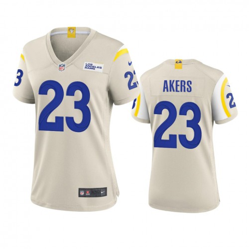 Los Angeles Los Angeles Rams #23 Cam Akers Women's Game Jersey - Bone Womens cheap jerseys for sale - CheapJerseys.Shop