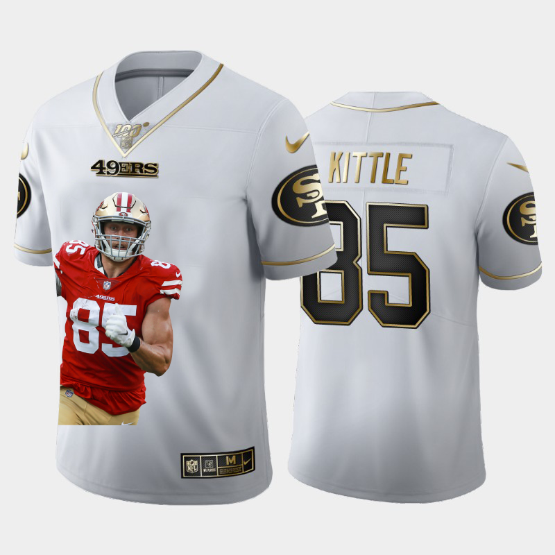 San Francisco 49ers #85 George Kittle Team Hero 1 Vapor Limited 100 Jersey White Golden cheap jerseys for sale - CheapJerseys.Shop