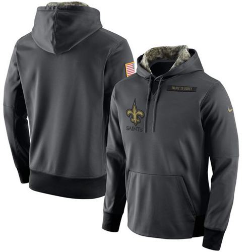 Men's New Orleans Saints Anthracite Salute To Service Player Performance Hoodie cheap jerseys for sale - CheapJerseys.Shop