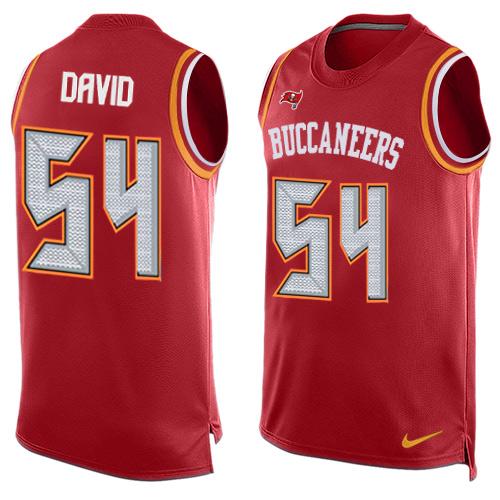 Buccaneers #54 Lavonte David Red Team Color Men's Stitched Limited Tank Top Jersey cheap jerseys for sale - CheapJerseys.Shop