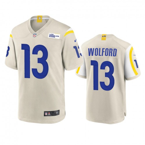 Los Angeles Los Angeles Rams #13 John Wolford Men's Game Jersey - Bone Men's cheap jerseys for sale - CheapJerseys.Shop