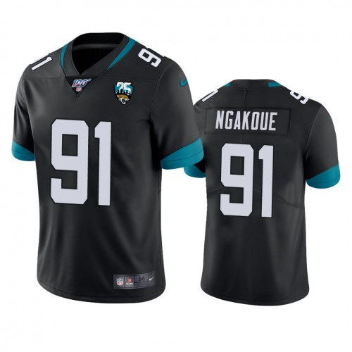 Jacksonville Jaguars #91 yannick ngakoue Black 25th Anniversary Vapor Limited Stitched 100th Season Jersey Men's cheap jerseys for sale - CheapJerseys.Shop