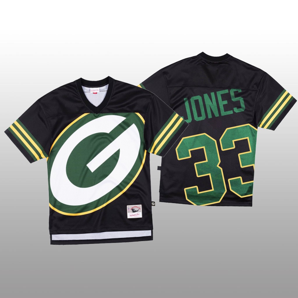 Green Bay Packers #33 Aaron Jones Black Men's Mitchell & Nell Big Face Fashion Limited Jersey cheap jerseys for sale - CheapJerseys.Shop
