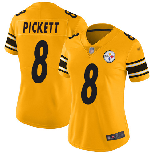 Steelers #8 Kenny Pickett Gold Women's Stitched Limited Inverted Legend Jersey cheap jerseys for sale - CheapJerseys.Shop