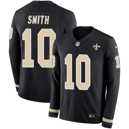 New Orleans Saints #10 Tre'Quan Smith Black Team Color Men's Stitched Limited Therma Long Sleeve Jersey Men's cheap jerseys for sale - CheapJerseys.Shop