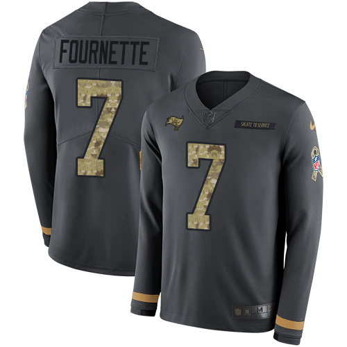 Tampa Bay Buccaneers #7 Leonard Fournette Anthracite Salute To Service Youth Stitched Limited Therma Long Sleeve Jersey cheap jerseys for sale - CheapJerseys.Shop