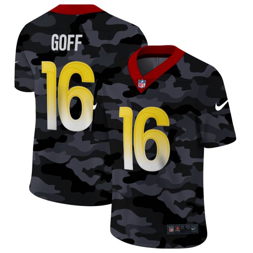 Los Angeles Los Angeles Rams #16 Jared Goff Men's 2020 Black CAMO Vapor Untouchable Limited Stitched Jersey Men's cheap jerseys for sale - CheapJerseys.Shop