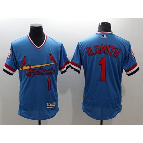 St.Louis Cardinals #1 Ozzie Smith Light Blue Flexbase Authentic Collection Cooperstown Stitched Jersey Men's cheap jerseys for sale - CheapJerseys.Shop